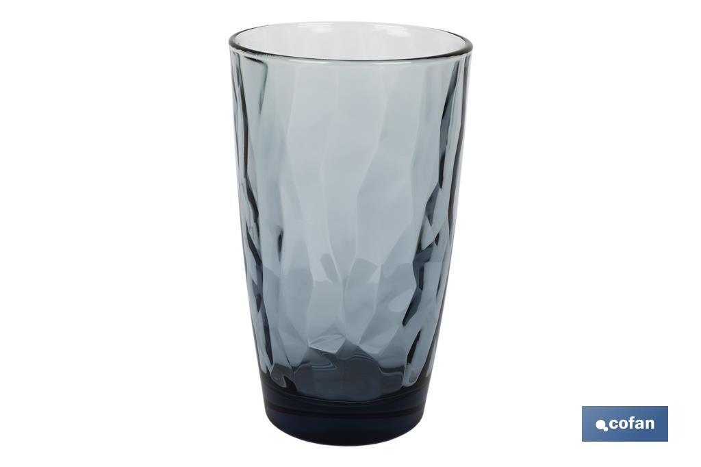 PACK 6 VASOS ALTO VIDRIO 47CL COLOR AZUL MODELO JADE