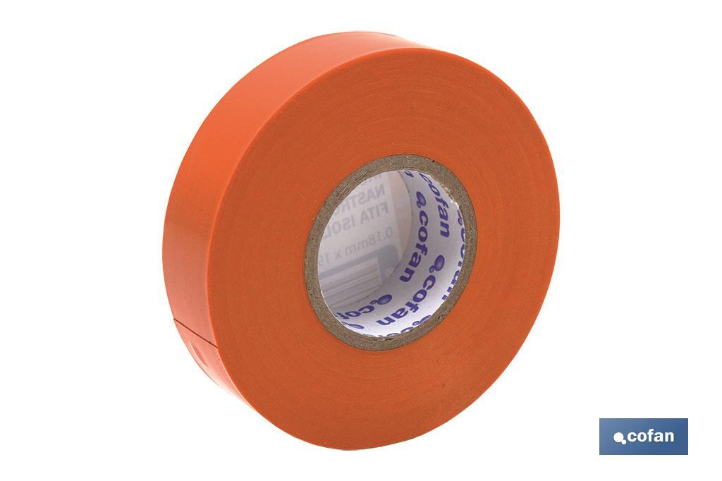 CINTA AISLANTE 180 Micras NARANJA 19mmX20 Metros (PACK: 10 UDS)