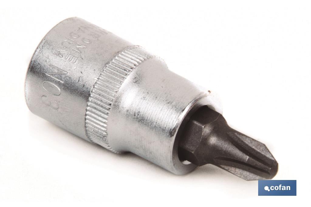 LLAVE DE VASO 3/8 CON PUNTA PH-3 (PACK: 1 UDS) LLAVE DE VASO 3/8 CON PUNTA PH-3 (PACK: 1 UDS)