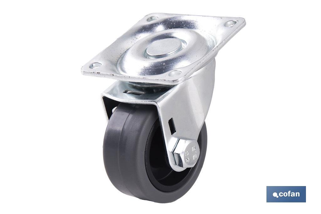 RUEDA GOMA/GRIS PLACA Ø40X18MM (PACK: 4 UDS) RUEDA GOMA/GRIS PLACA Ø40X18MM (PACK: 4 UDS)