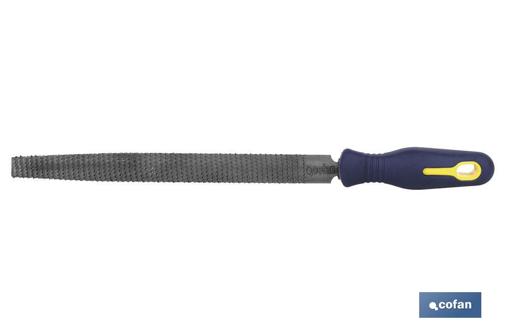 ESCOFINA MEDIA CAÑA 200mm CON MANGO (PACK: 1 UDS)