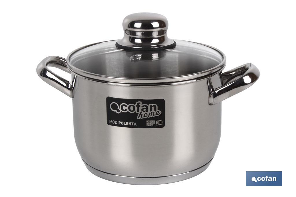 CACEROLA INOX INDUC.6.9L MOD POLENTA T/VIDRIO Ø240 MM (PACK: 1 UDS)