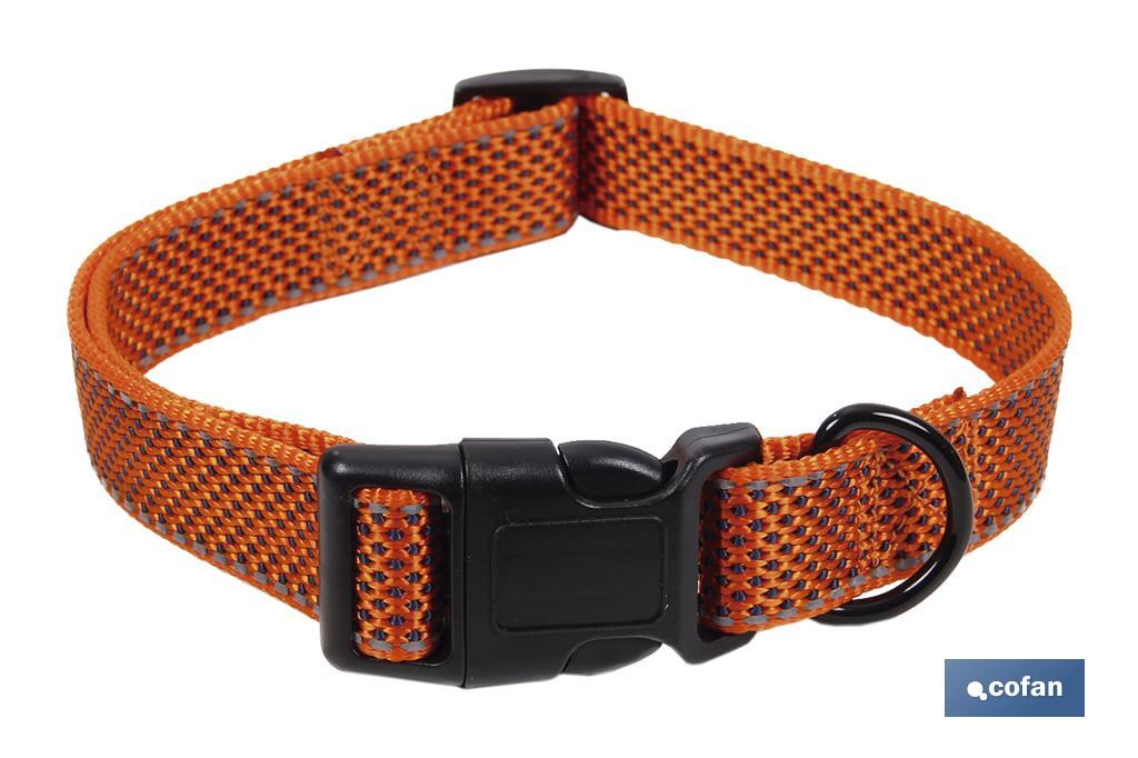 COLLAR PARA PERROS  REFLECTANTE NARANJA MODELO REINA 2,5 X 40-55 CM (PACK: 1 UDS)