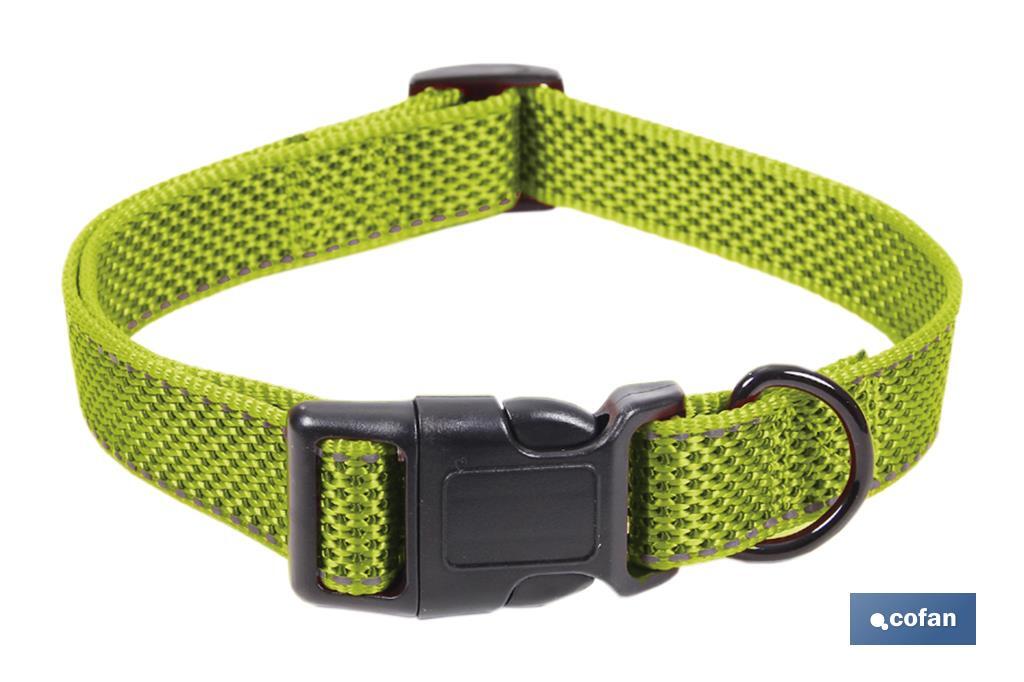 COLLAR PARA PERROS REFLECTANTE VERDE MODELO GOLFO 2,5 X 40-55 CM (PACK: 1 UDS)