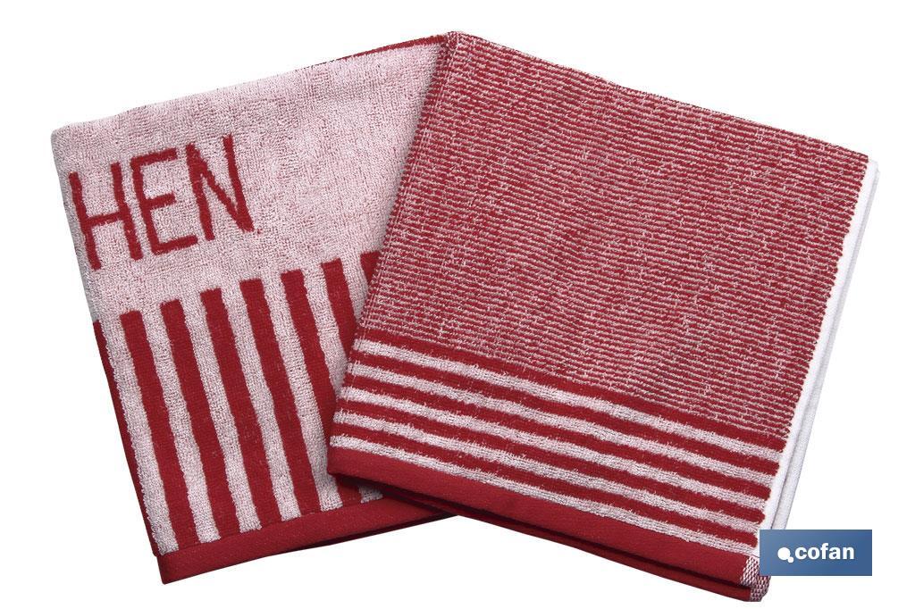 PACK 2 PAÑOS COCINA 50X50 ROJO MODELO CABERNET (PACK: 1 UDS) PACK 2 PAÑOS COCINA 50X50 ROJO MODELO CABERNET (PACK: 1 UDS)