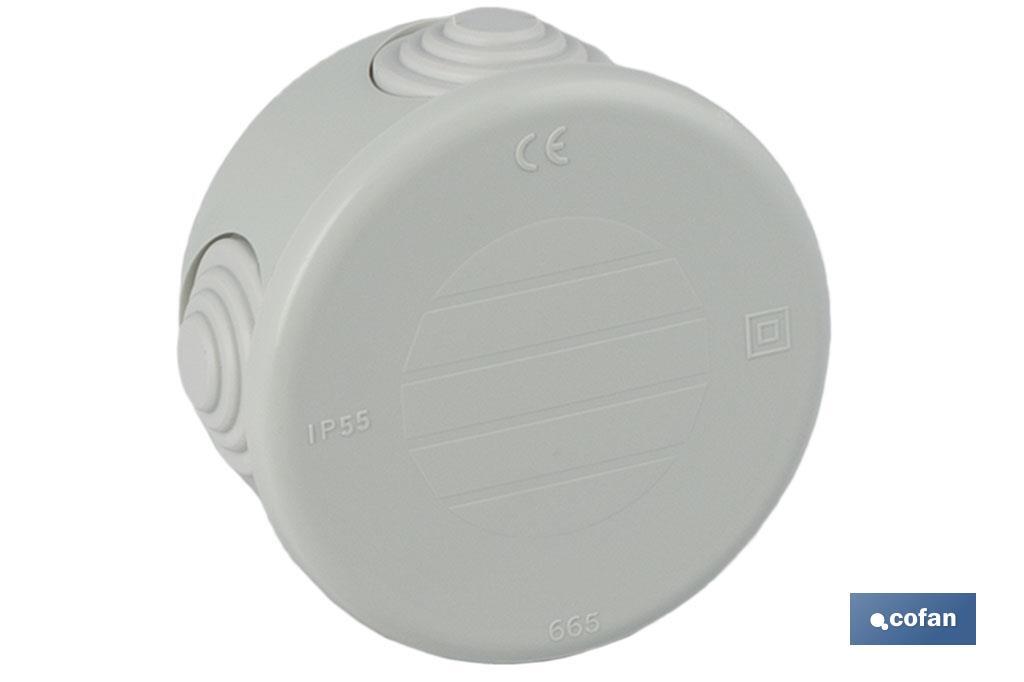 CAJA ESTANCA CON CONOS CIERRE CON TAPA A PRESIÓN Ø70X35 (PACK: 1 UDS) CAJA ESTANCA CON CONOS CIERRE CON TAPA A PRESIÓN Ø70X35 (PACK: 1 UDS)