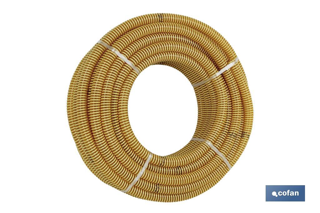 ROLLO DE TUBO DE ASPIRACIÓN ESPIRAL AMARILLO Ø25 MM 25 M (PACK: 1 UDS) ROLLO DE TUBO DE ASPIRACIÓN ESPIRAL AMARILLO Ø25 MM 25 M (PACK: 1 UDS)