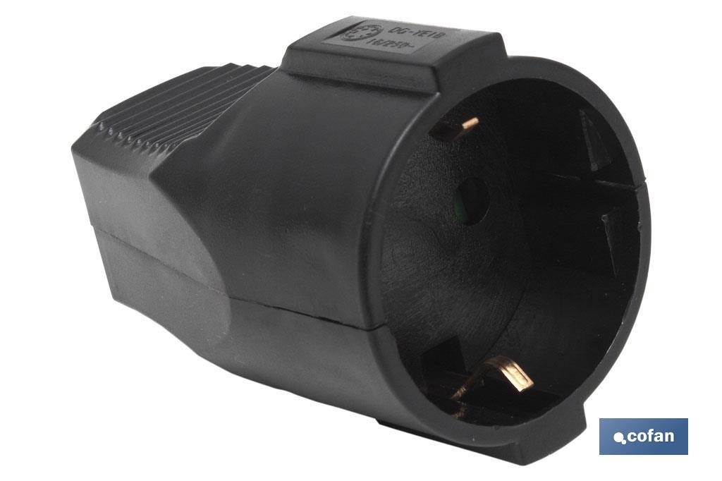BASE ENCHUFE AEREA NEGRA (16A-250V) (PACK: 1 UDS) BASE ENCHUFE AEREA NEGRA (16A-250V) (PACK: 1 UDS)