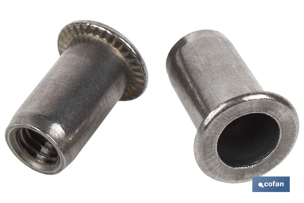 TUERCAS REMACHABLES A-2 ANCHAS M6 (PACK: 200 UDS)