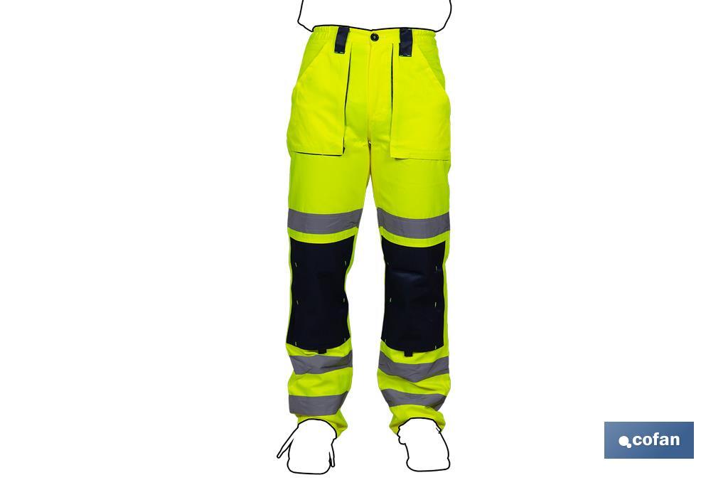 PANTALÓN DE ALTA VISIBILIDAD MODELO SIRIO AMARILLO Y AZUL MARINO TALLA XXXL (PACK: 1 UDS)