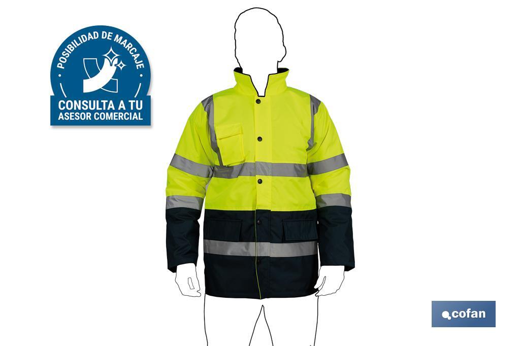 PARKA DE ALTA VISIBILIDAD MODELO DENEB AMARILLO Y AZUL TALLA XXL