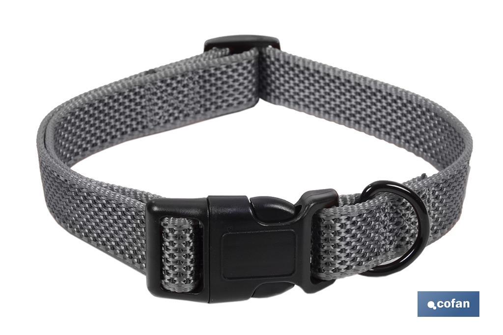 COLLAR PARA PERROS  REFLECTANTE GRIS MODELO DAMA 1,5 X 30-45 CM (PACK: 1 UDS)