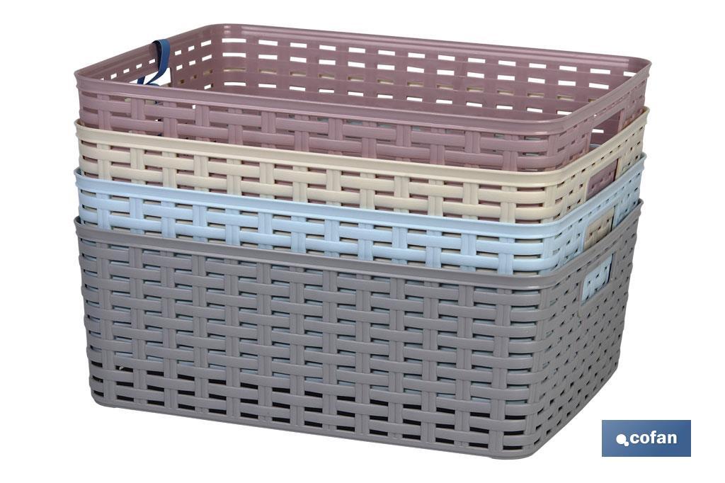 CESTA MULTIUSOS 12L 36X28X13.5cm ROSA PALO (PACK: 6 UDS)