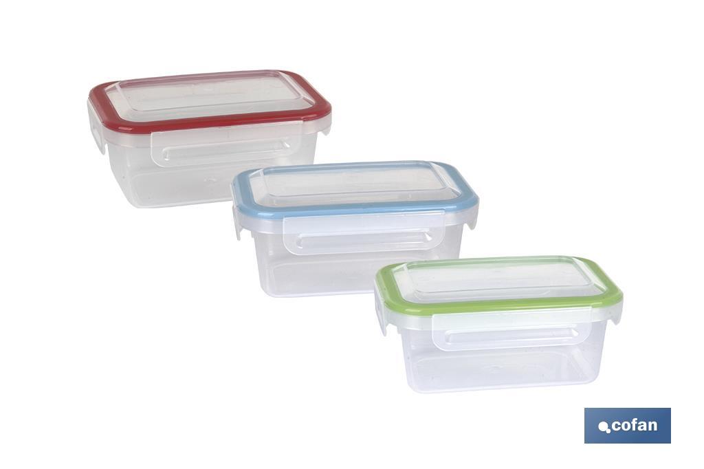 FIAMBRERA AZUL RECTANGULAR CON JUNTA BI-MATERIA MODELO YUBA 0,5 L