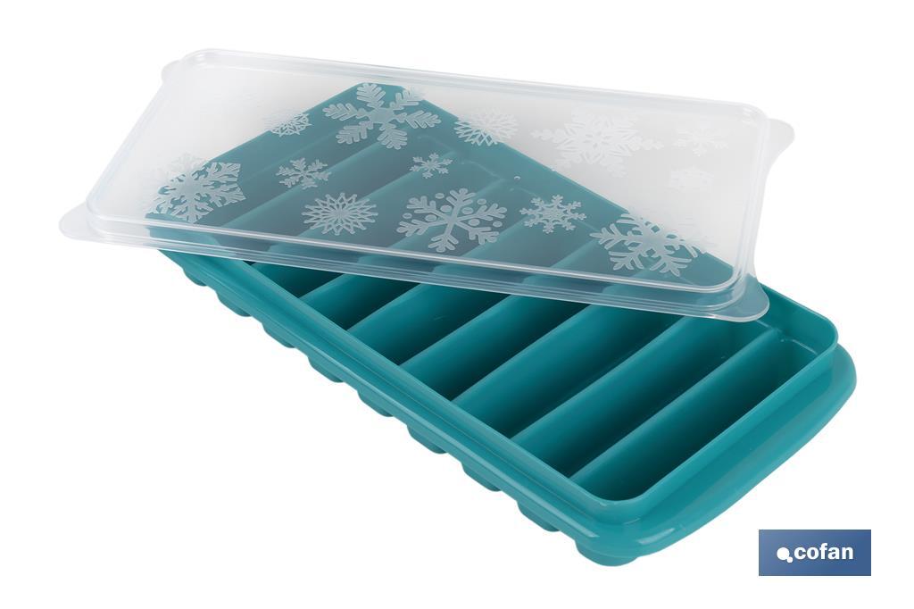 CUBITERA HIELO CON TAPA MODELO EVEREST COLOR TURQUESA 12.5X26X4cm (PACK: 6 UDS)