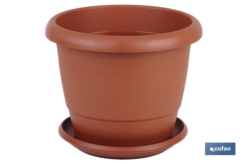 MACETA MARRON MODELO GARDENIA 22X18+PLATO18.5cm venta unitaria (PACK: 1 UDS)