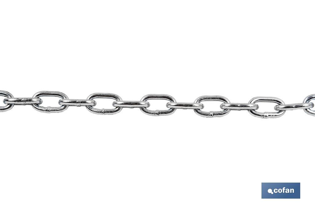 CADENA CINCADA DE 5 MM. (50 M.) (PACK: 1 UDS) CADENA CINCADA DE 5 MM. (50 M.) (PACK: 1 UDS)