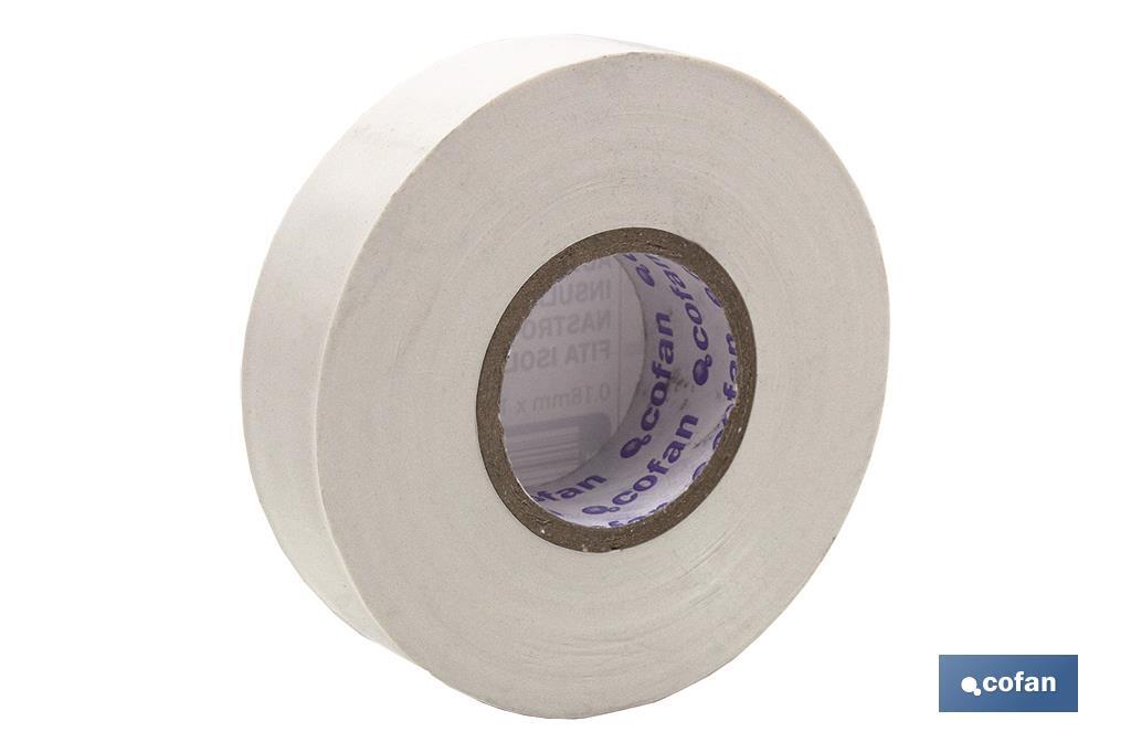 CINTA AISLANTE 180 Micras BLANCA 19mmX20 Metros (PACK: 10 UDS) CINTA AISLANTE 180 Micras BLANCA 19mmX20 Metros (PACK: 10 UDS)