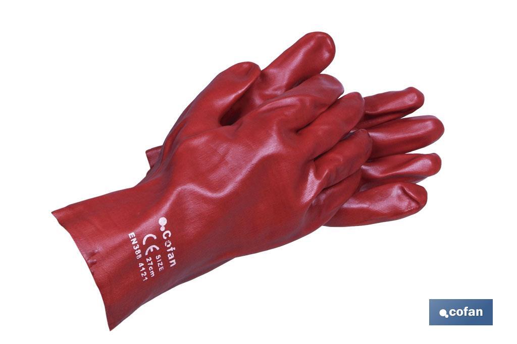 BLÍSTER DE GUANTE DE PVC ROJO 27 CM VENTA UNITARIA (PACK: 1 UDS) BLÍSTER DE GUANTE DE PVC ROJO 27 CM VENTA UNITARIA (PACK: 1 UDS)
