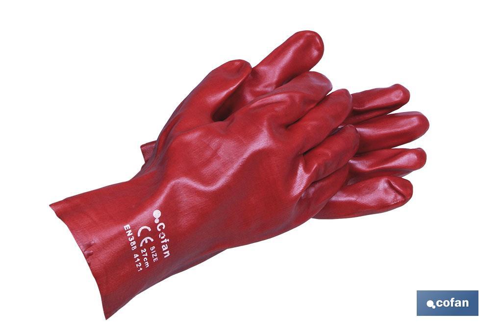 BLÍSTER DE GUANTE DE PVC ROJO 35 CM VENTA UNITARIA (PACK: 1 UDS)