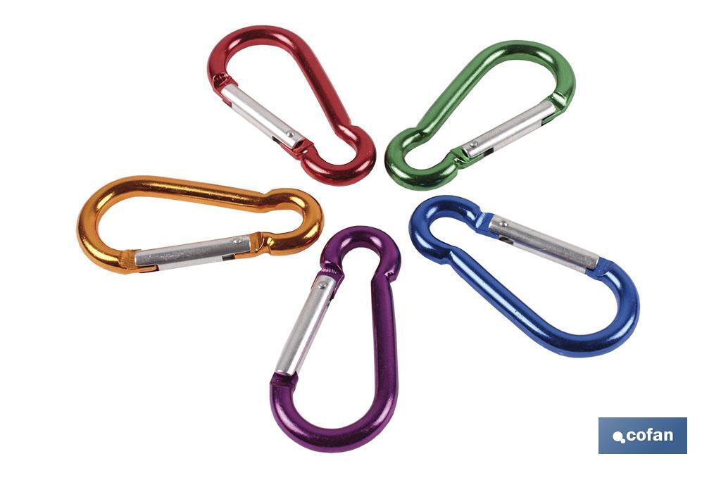 MOSQUETÓN ALUMINIO COLORES (6 X 60) (PACK: 50 UDS) MOSQUETÓN ALUMINIO COLORES (6 X 60) (PACK: 50 UDS)