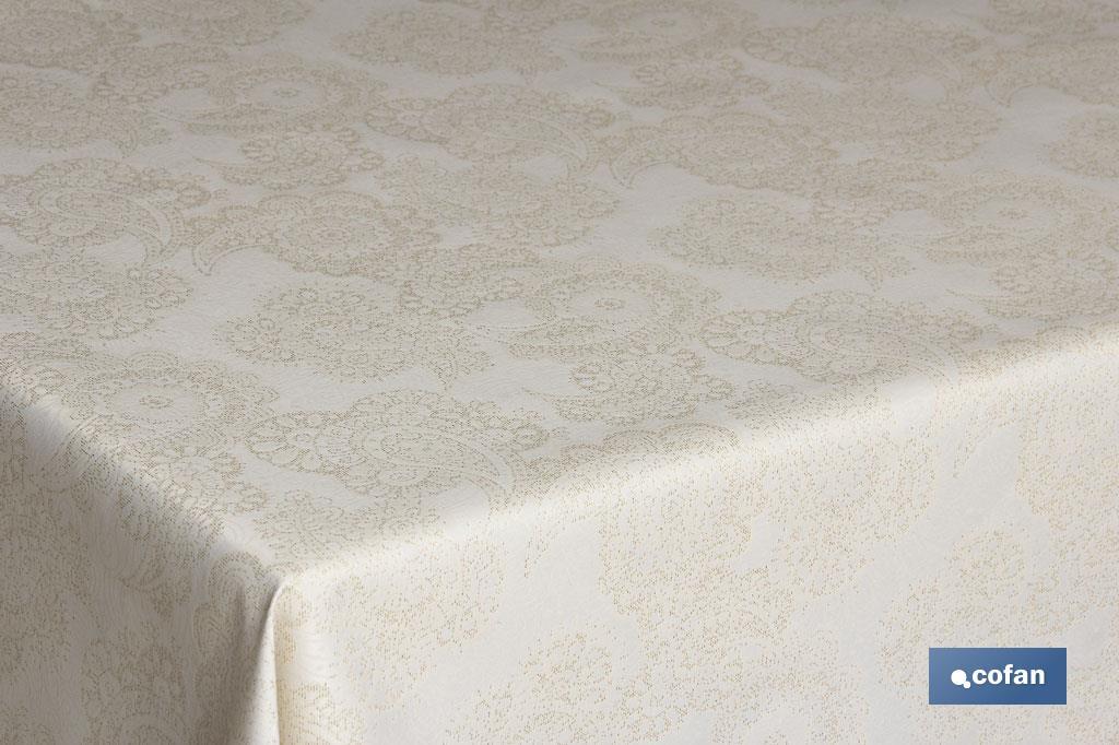 MANTEL JACQUARD LINO ORO 1,40x1,40mt MODELO VELONIA (PACK: 1 UDS)