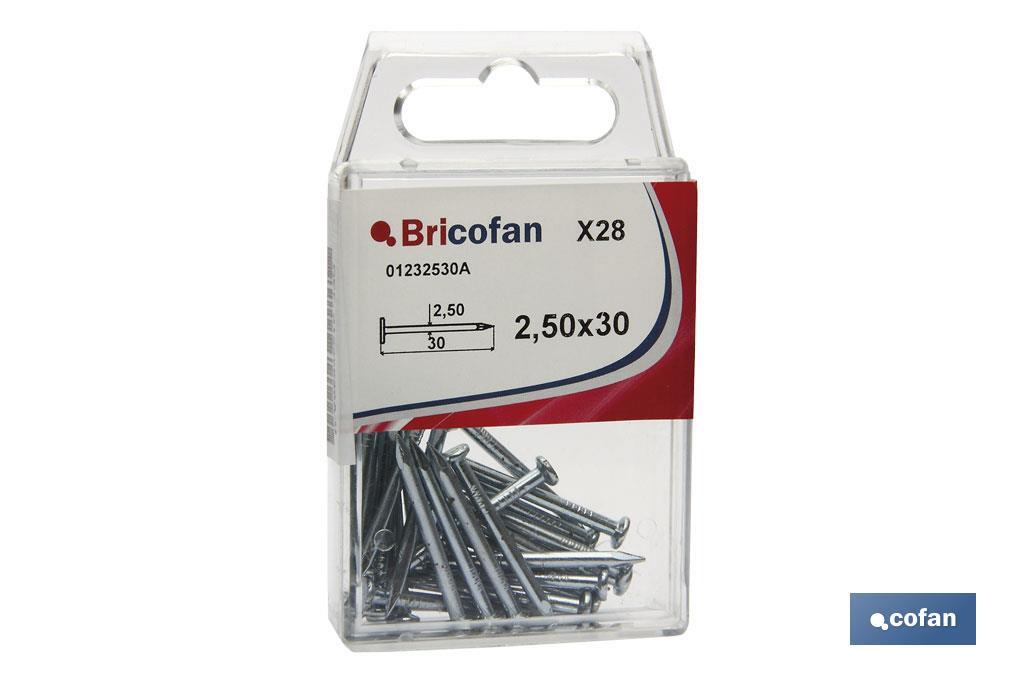 BLÍSTER DE 13 UDS. PUNTA DE ACERO ZINCADO CABEZA PLANA 34X40 MM  VENTA UNITARIA (PACK: 1 UDS)