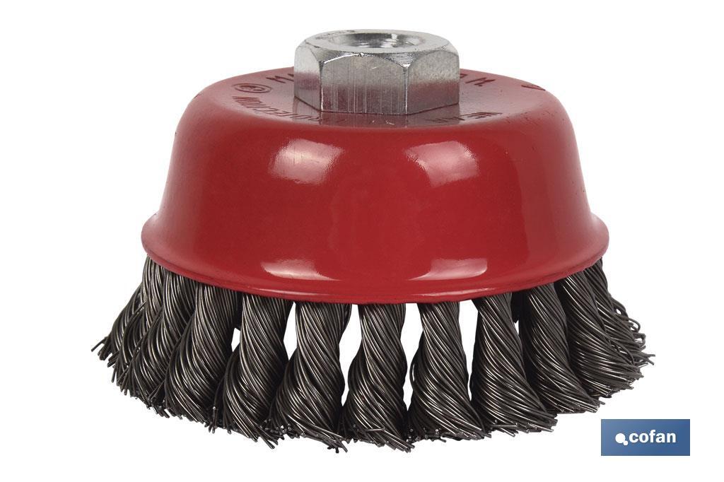 CEPILLO COPA TRENZADO M14 Ø75 ACERO 0.5mm (PACK: 1 UDS) CEPILLO COPA TRENZADO M14 Ø75 ACERO 0.5mm (PACK: 1 UDS)