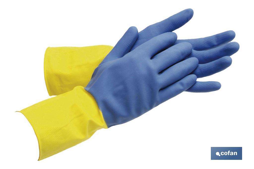 GUANTE DE MENAJE BICOLOR REFORZADO. TALLA 8 venta unitaria (PACK: 1 UDS) GUANTE DE MENAJE BICOLOR REFORZADO. TALLA 8 venta unitaria (PACK: 1 UDS)