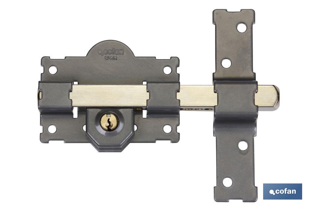 CERROJO LLAVE/LLAVE PINTADO GRIS L/105 - 50 mm (PACK: 1 UDS) CERROJO LLAVE/LLAVE PINTADO GRIS L/105 - 50 mm (PACK: 1 UDS)