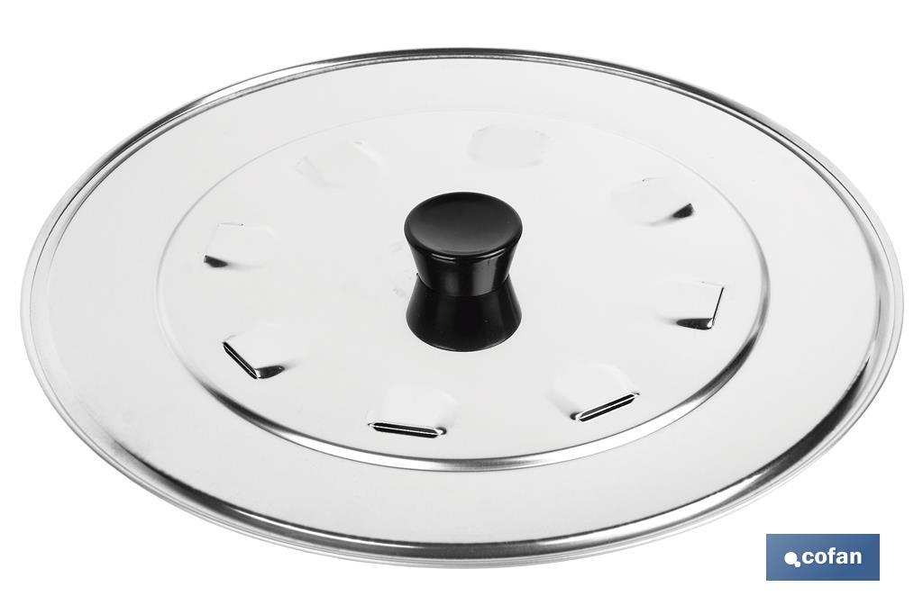 TAPA C/DESVAPO MODELO ARGÁN ACERO INOX 32CM VENTA UNITARIA (PACK: 1 UDS) TAPA C/DESVAPO MODELO ARGÁN ACERO INOX 32CM VENTA UNITARIA (PACK: 1 UDS)