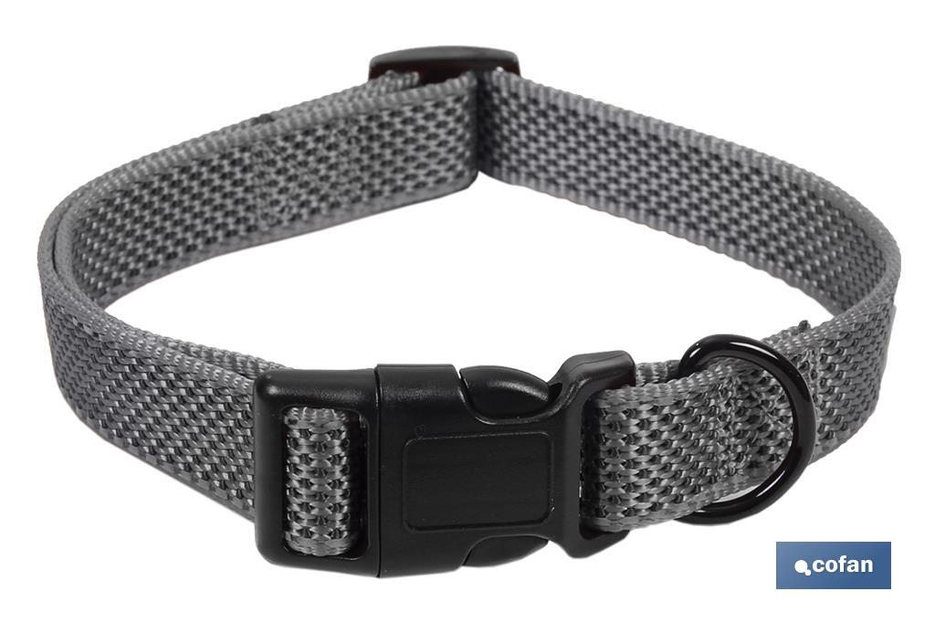 COLLAR PARA PERROS REFLECTANTE GRIS MODELO DAMA 2,5 X 40-55 CM (PACK: 1 UDS)