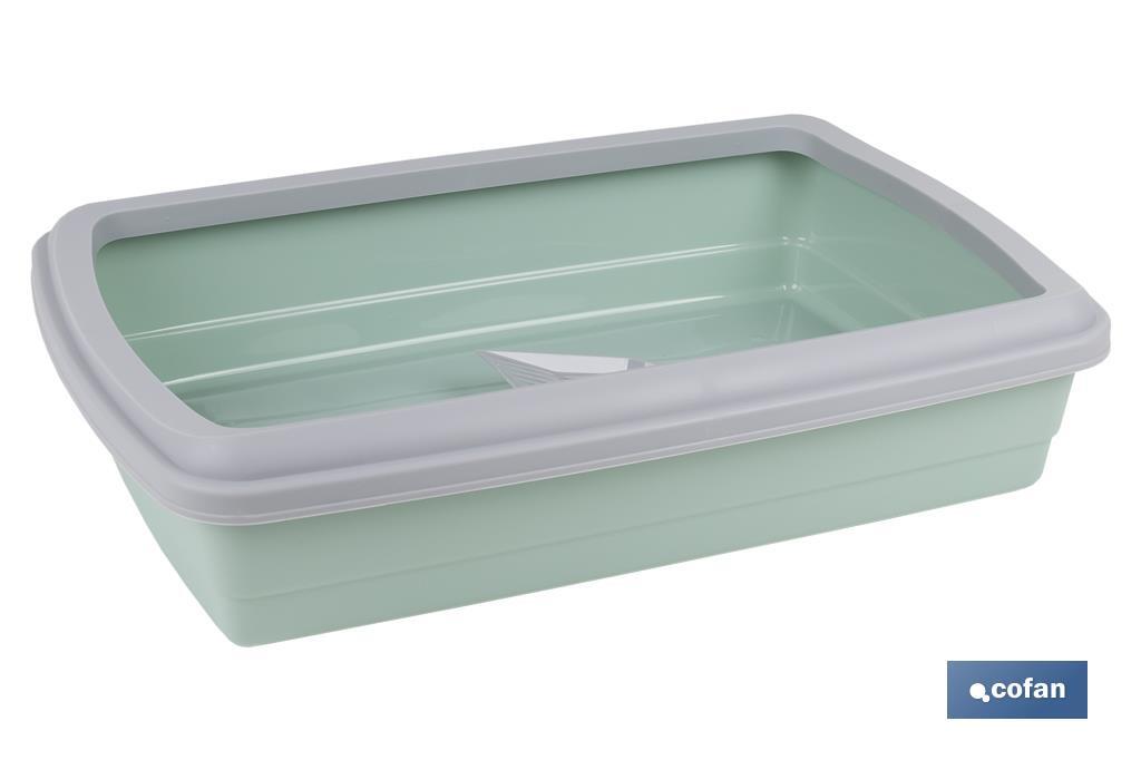 ARENERO PARA GATOS MODELO VALLE COLOR VERDE AGUA 47X31X11CM VENTA UNITARIA (PACK: 1 UDS) ARENERO PARA GATOS MODELO VALLE COLOR VERDE AGUA 47X31X11CM VENTA UNITARIA (PACK: 1 UDS)