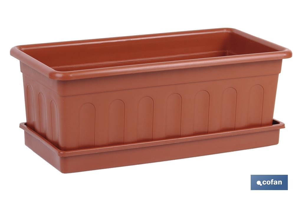 JARDINERA MARRON MODELO AZAHAR 60X22X15+PLATO 60X22cm venta unitaria (PACK: 1 UDS) JARDINERA MARRON MODELO AZAHAR 60X22X15+PLATO 60X22cm venta unitaria (PACK: 1 UDS)