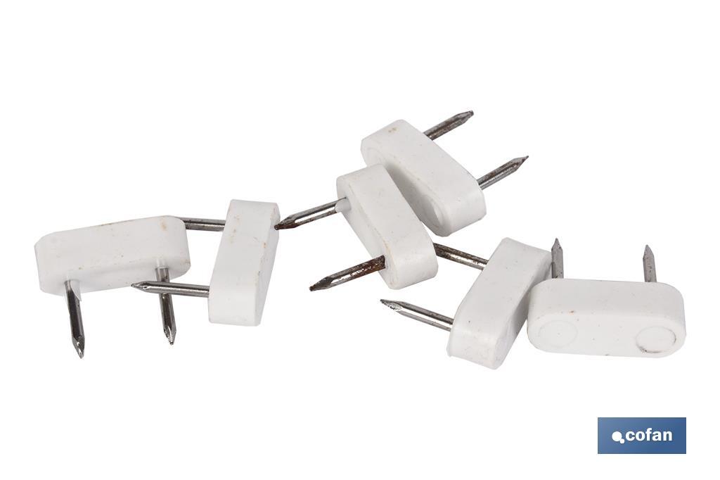 BL 6 UDS TOPES DOS PUNTAS PEQUEÑO BLANCO (PACK: 12 UDS) BL 6 UDS TOPES DOS PUNTAS PEQUEÑO BLANCO (PACK: 12 UDS)