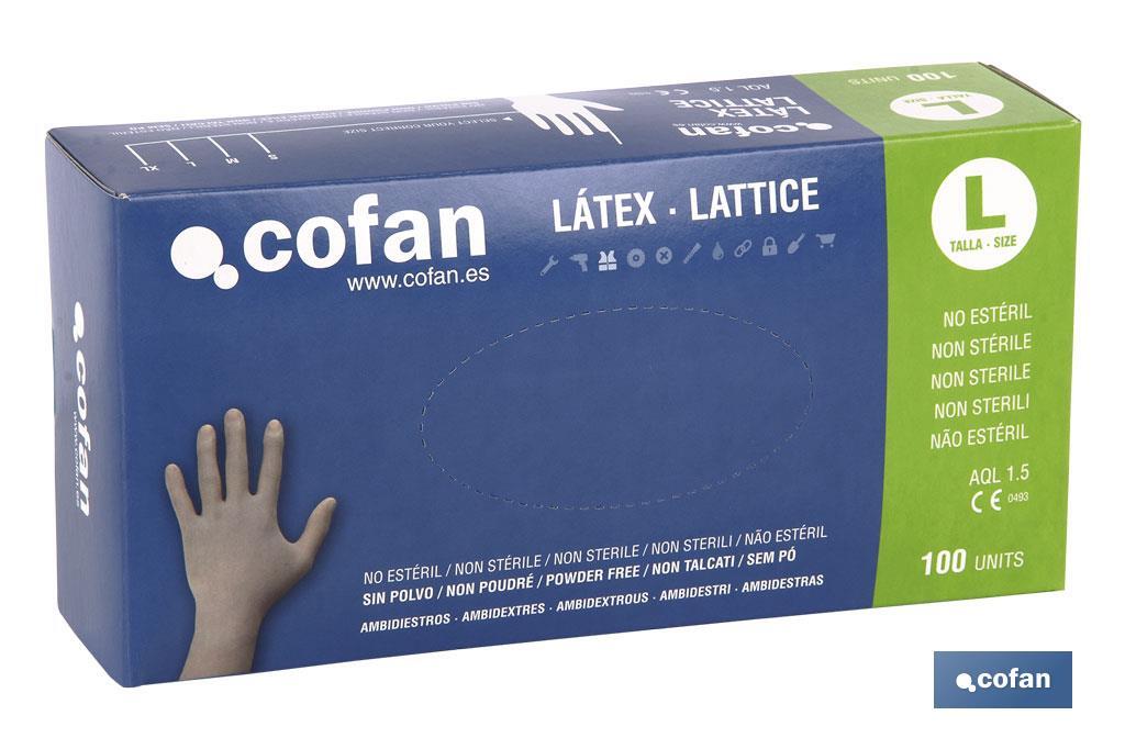 Caja Dispensadora de 100 Guantes 100% látex sin polvillo